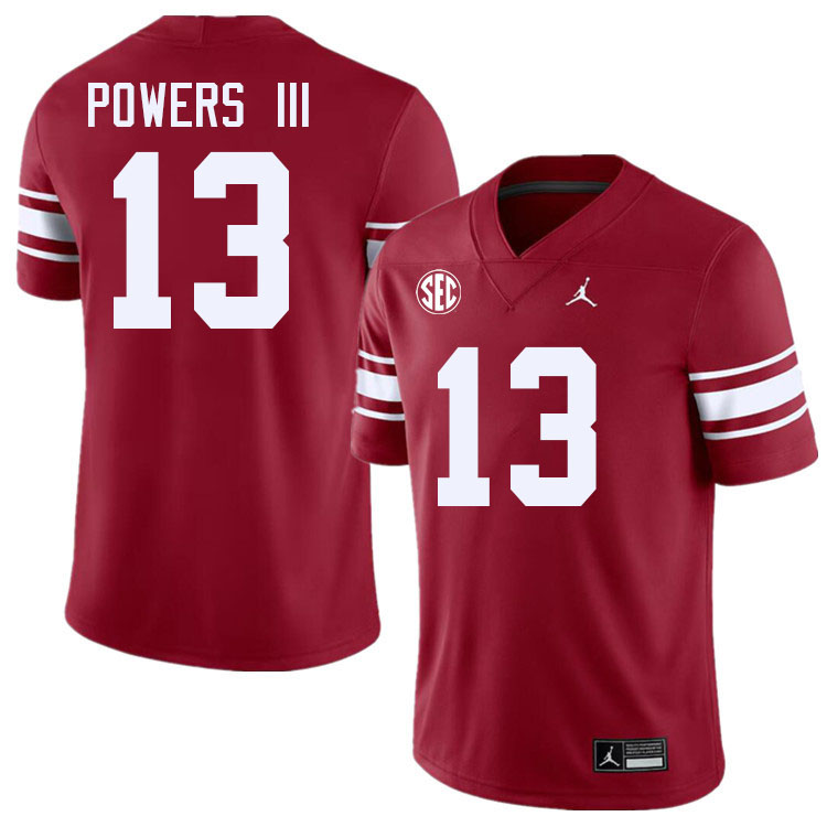 Men #13 Reggie Powers III Oklahoma Sooners 2024 SEC Conference College Football Jerseys-Throwback